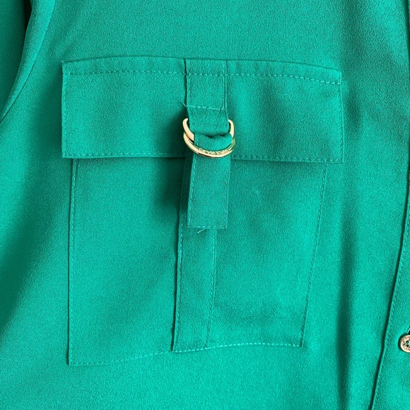 Calvin Klein green blouse with gold buttons - Picture 5 of 5